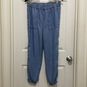Love Tree Pull On Jogger Pants‎ Elastic Waist Chambray Tencel Women's Medium